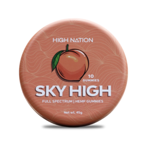 the high nation peach sky high gummies