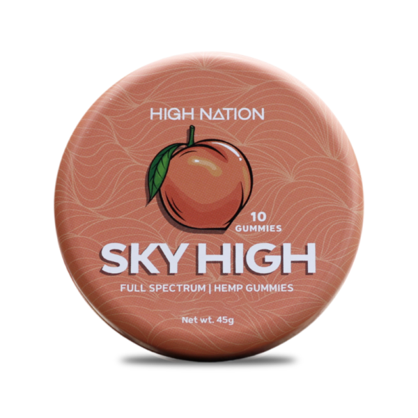 the high nation peach sky high gummies